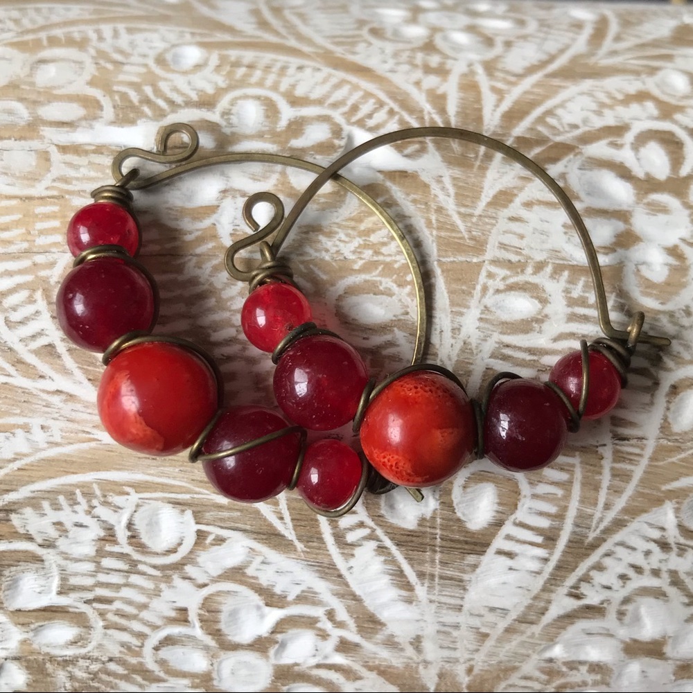 Beaded hoop earrings